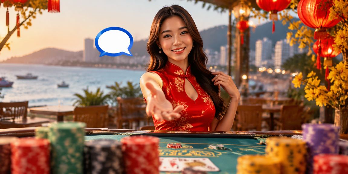 Bàn Baccarat trực tiếp ở Vũng Tàu với người chơi đang theo dõi ván bài